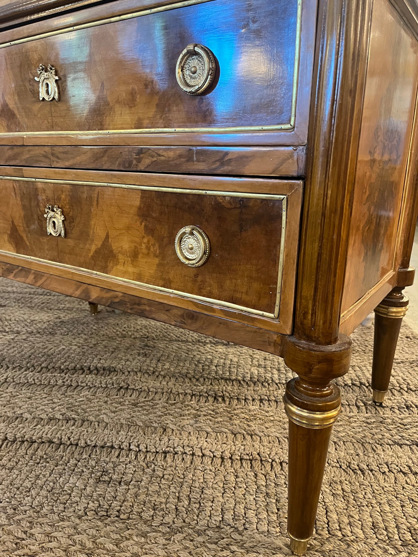 Burlwood Chest with Marble Top