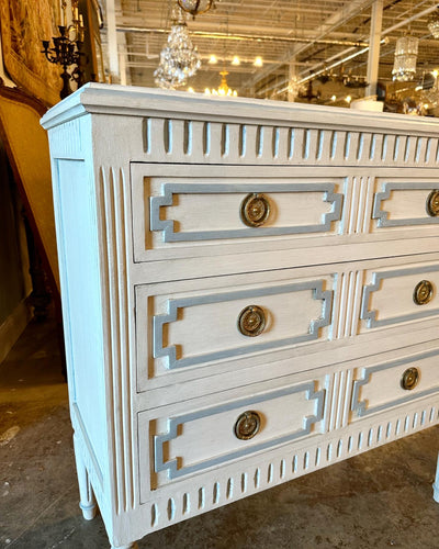 Swedish Chest With Open Trim & Fluted Detail | Le Chateau | European Luxury Furniture in Atlanta