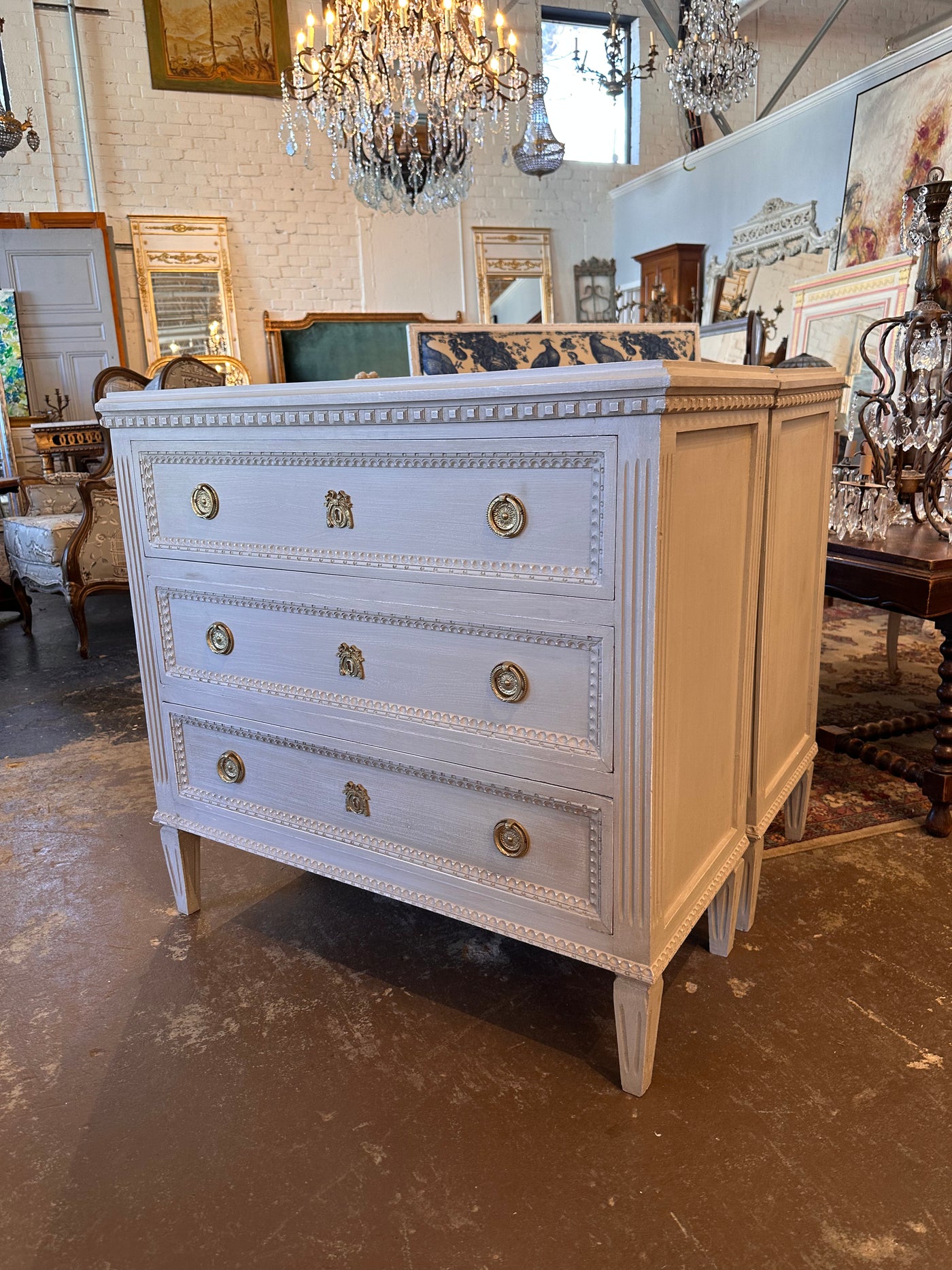 Swedish Nightstand with Escutcheon Detail | Le Chateau | European Luxury Furniture in Atlanta