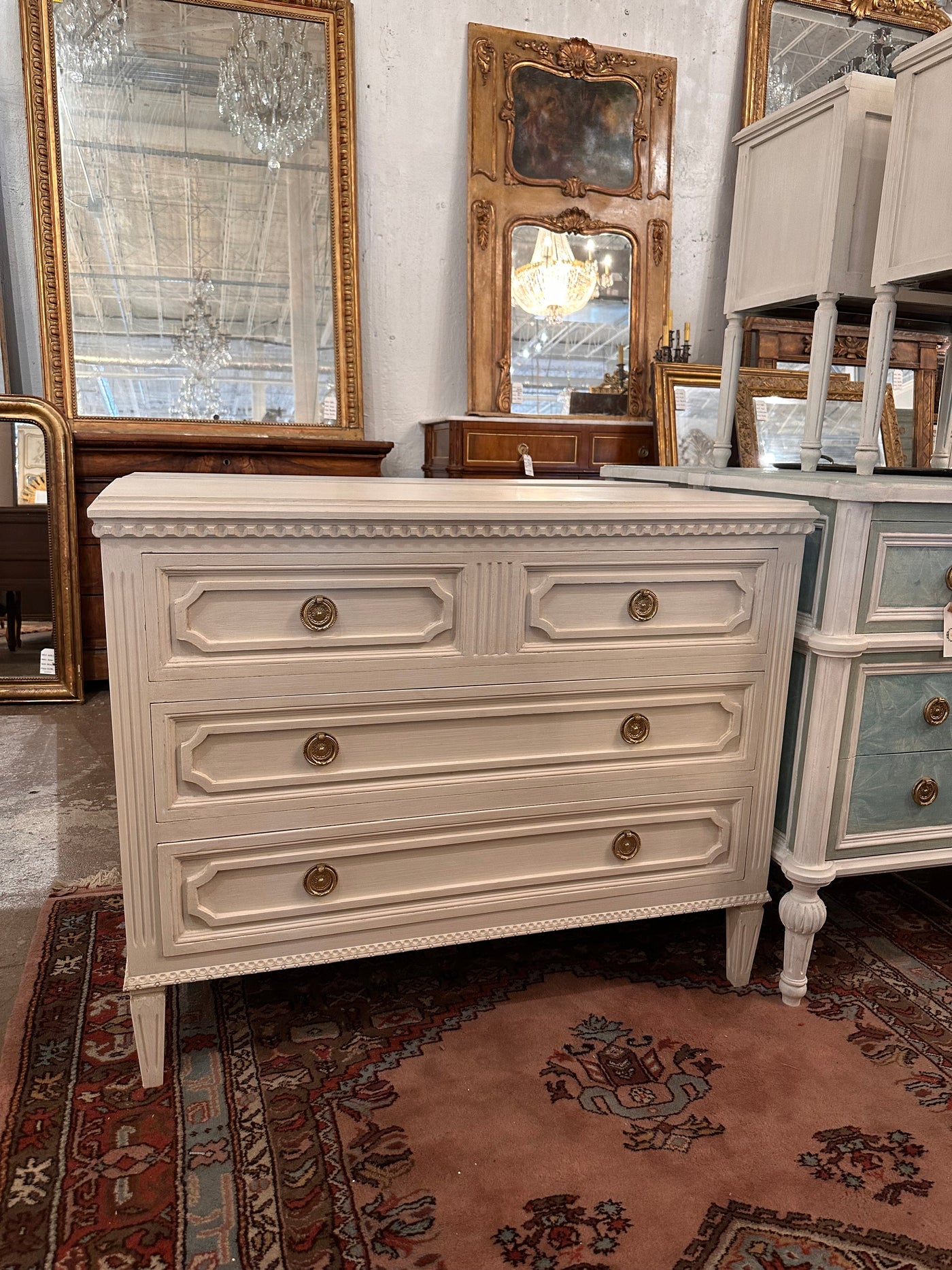 Swedish Chest with Open Trim and Fluting | Le Chateau | European Luxury Furniture in Atlanta