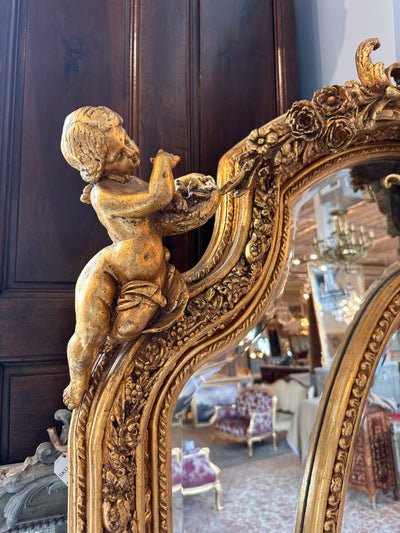 (PAIR) Louis XIV Gilt Beveled Pair of Mirrors | Le Chateau | European Luxury Furniture in Atlanta