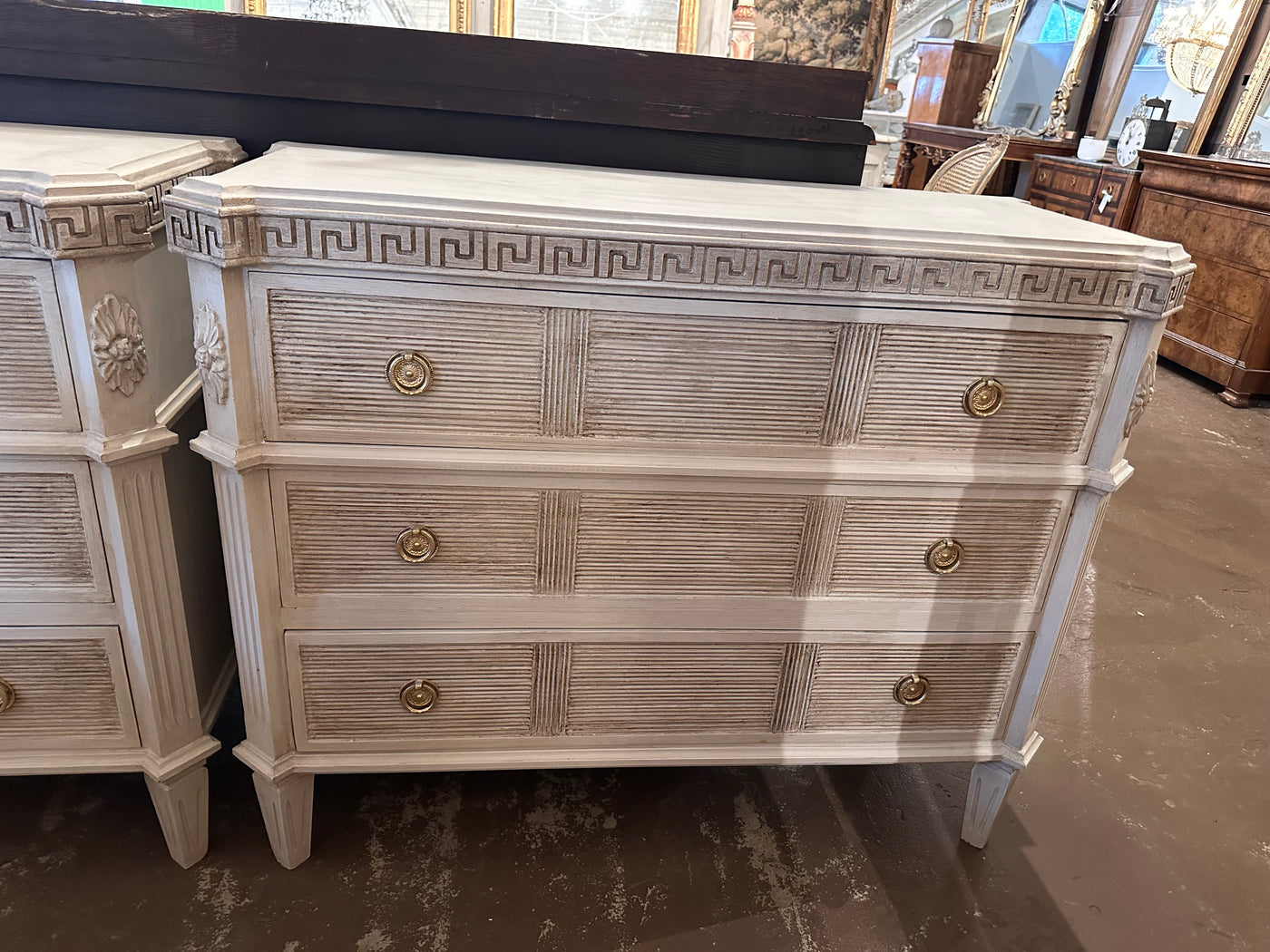 Swedish Chest with Greek Key and Reeded Details