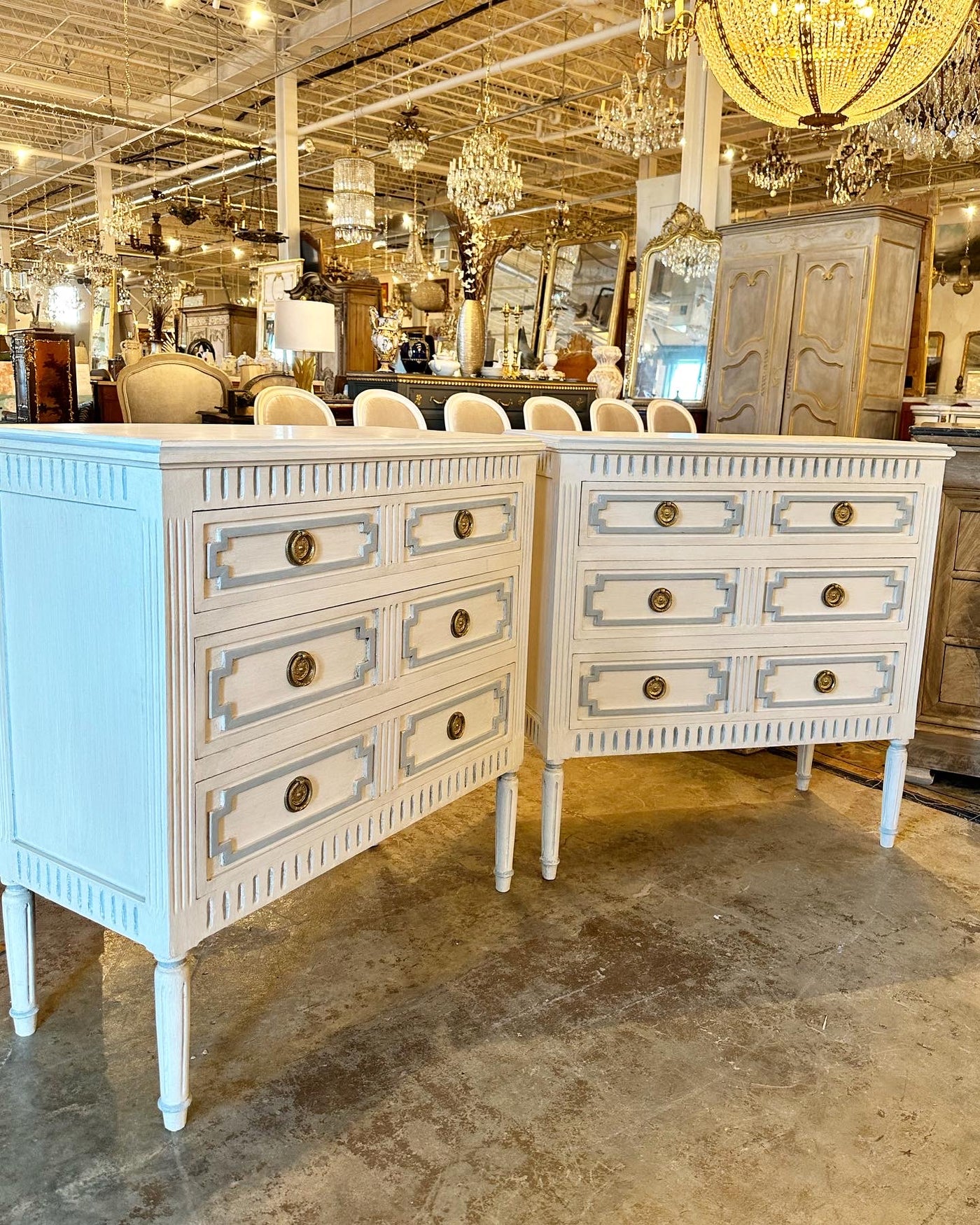 Swedish Chest With Open Trim & Fluted Detail | Le Chateau | European Luxury Furniture in Atlanta