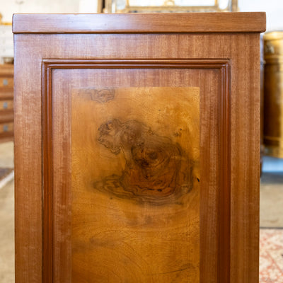 Louis XVI 3-Drawer Dresser – Honey Burl Wood Finish & Large Ring Pulls