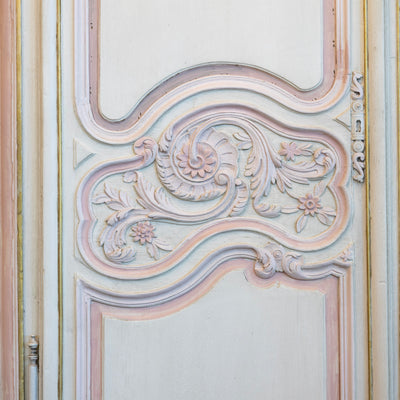 Louis XV Armoire – White with Gold & Pink Trim & Pink Polka Dot Lining