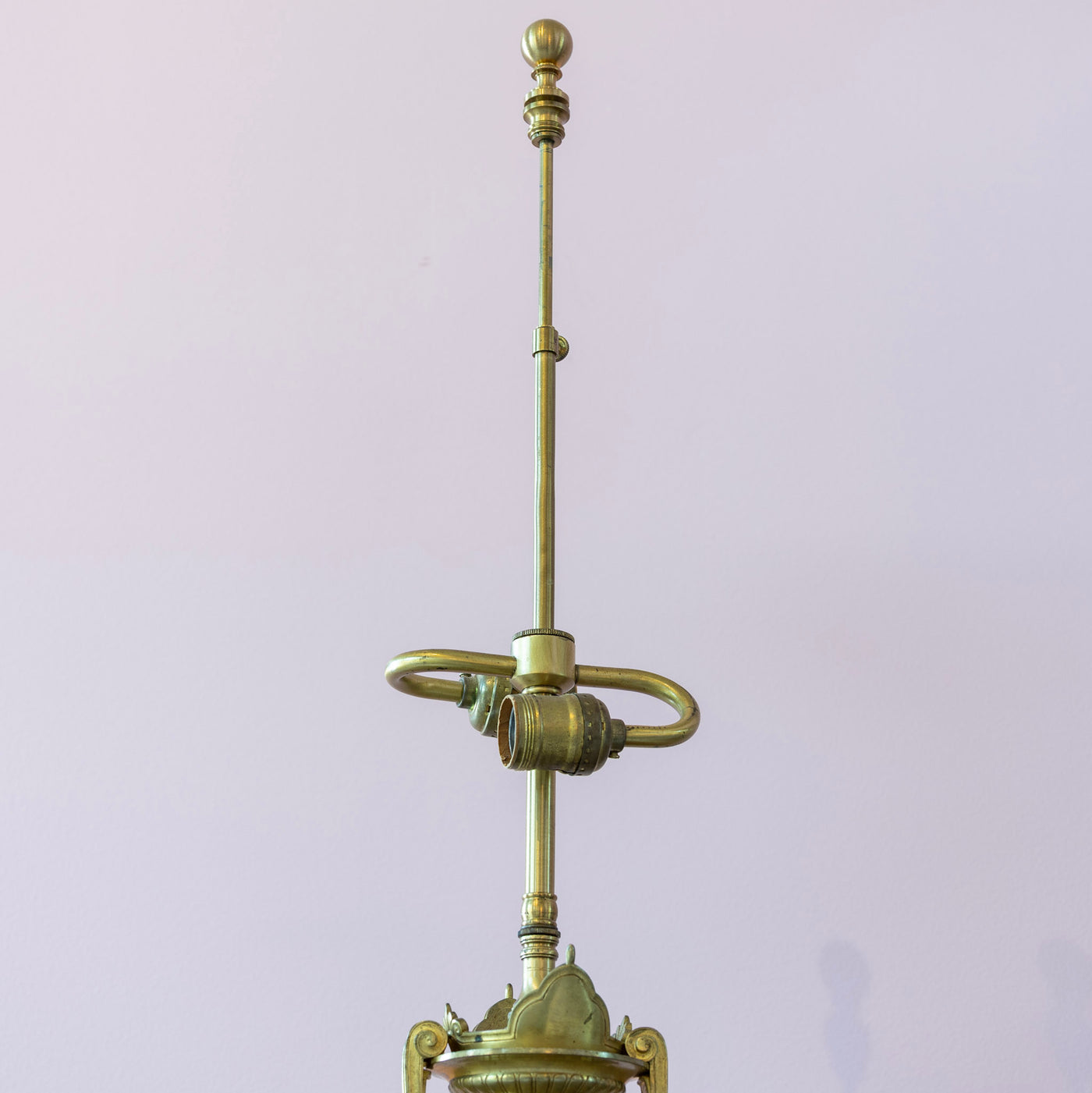 Pair of Carved Gilded Lamps – Red Marble Base