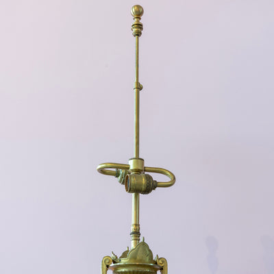 Pair of Carved Gilded Lamps – Red Marble Base