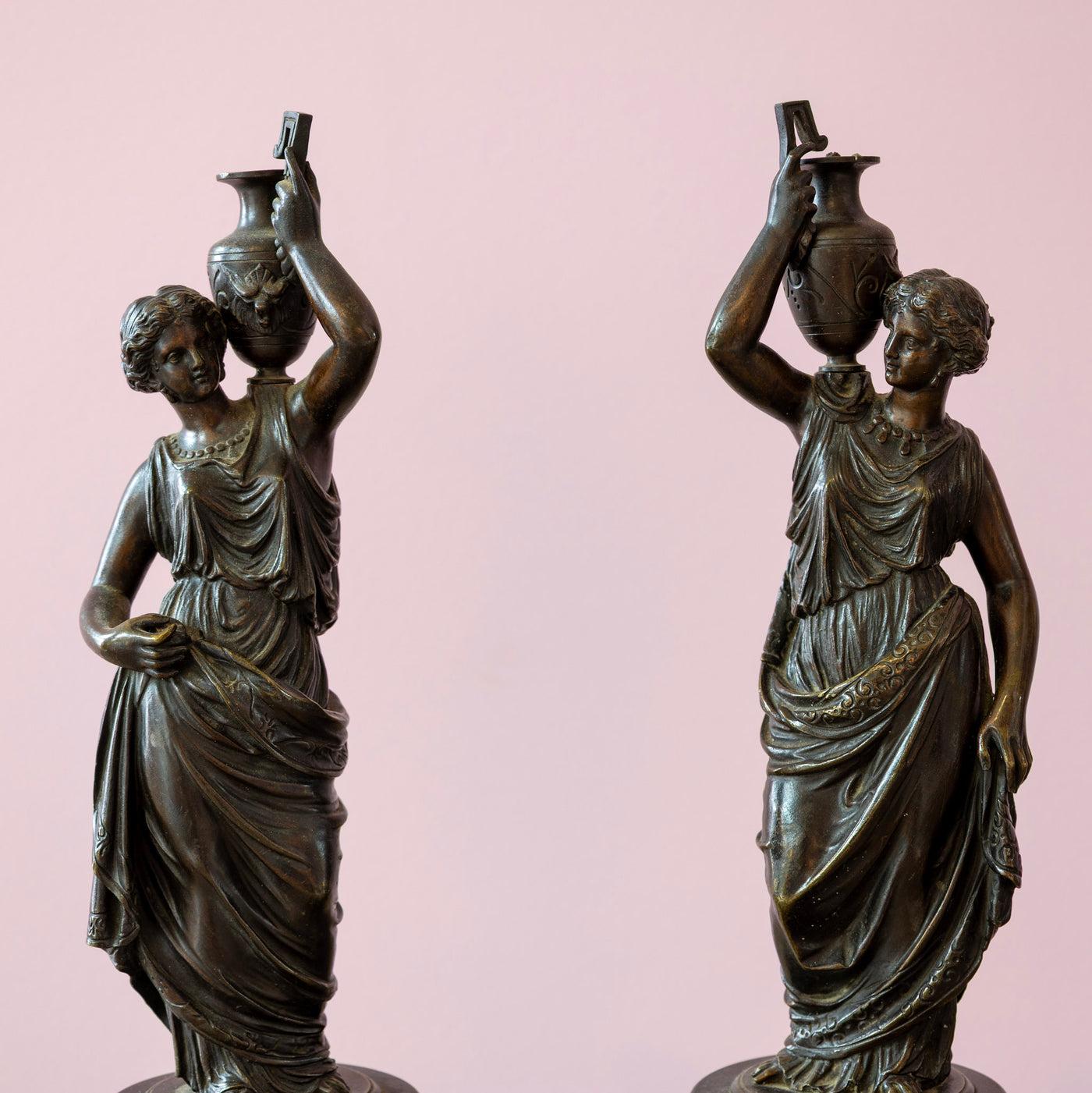 Pair of Neoclassical Statues – Bronze with Marble Base - Statue / Sculpture | Le Chateau (Atlanta, GA) • 2
