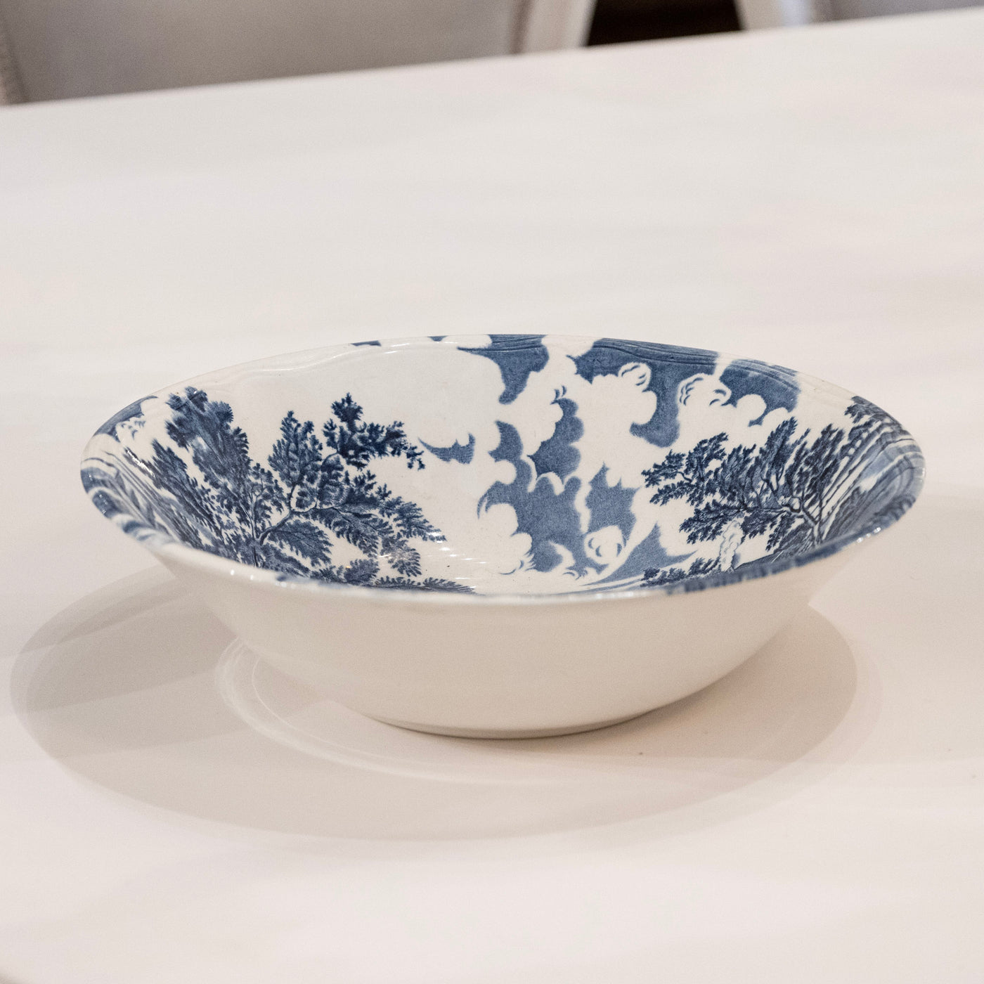 Luneville Hand-Painted Blue Porcelain Dinner Service – 41-Piece French “English Style” Countryside Set (c. 1930s–1950s)