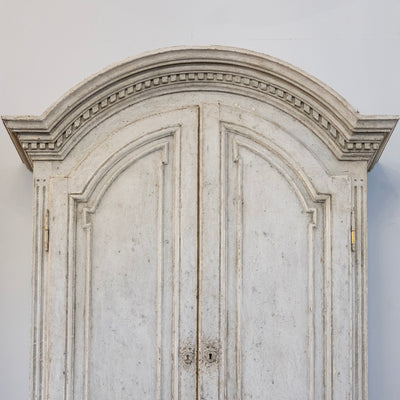 Pair of Swedish Tall Painted Cabinets – Distressed Grey Finish