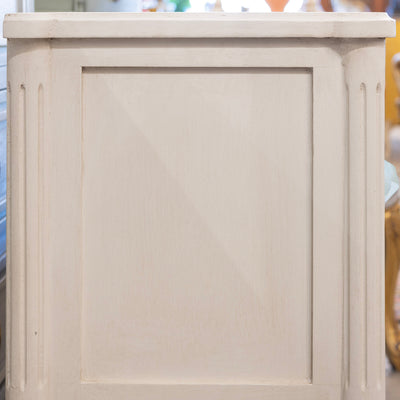 Swedish 2-Drawer Nightstand – Rounded Corners & Brass Ring Pulls in Dove White