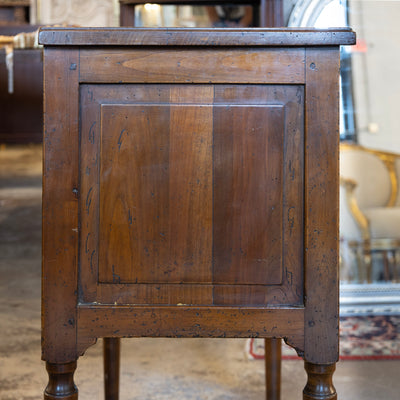 Louis XVI 3-Drawer Nightstand – Dark Brown Wood