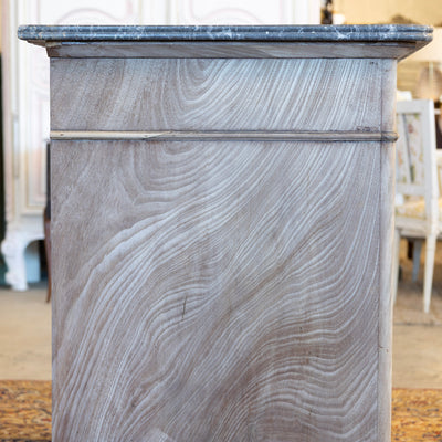 Louis Philippe Stripped Burl Wood Chest – Black Marble Top