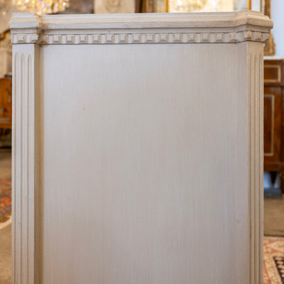 Swedish 3-Drawer Chest – Canted Corners & Circular Carved Detail in Antique White