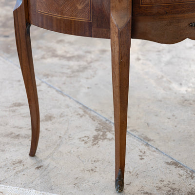 Louis XV Demilune Commode – Marble-Top & Cabriole Legs