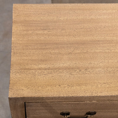 Louis XVI 3-Drawer Nightstand – Light Wood Finish & Tapered Legs