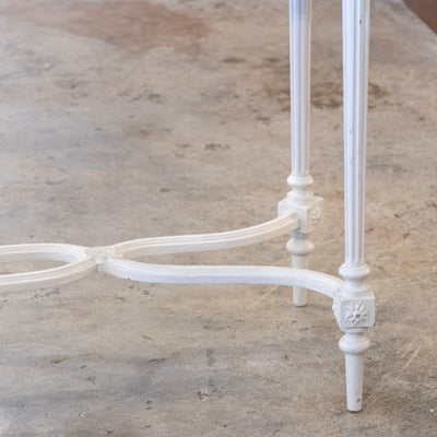 Swedish White Vanity – Oval Mirror & Cane Panels