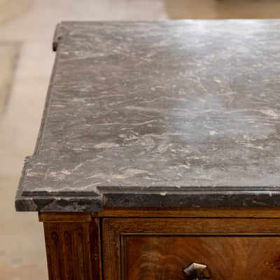 18th Century Louis XVI Dark Wood Chest – Black Marble Top