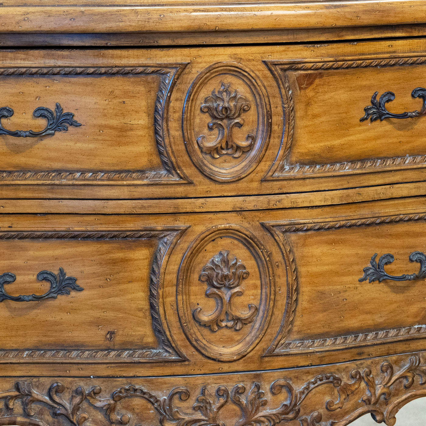 18th-century Louis XV Chest – Ornate Rocaille Carvings