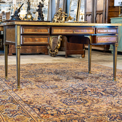 Louis XVI Desk – Burl Wood with Gold Trim
