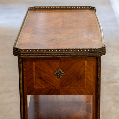 Louis XV Side Table –  Marquetry & Bronze Ormolu