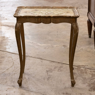 Hand-Painted Italian Nesting Tables – Scalloped Edges & Floral Detailing