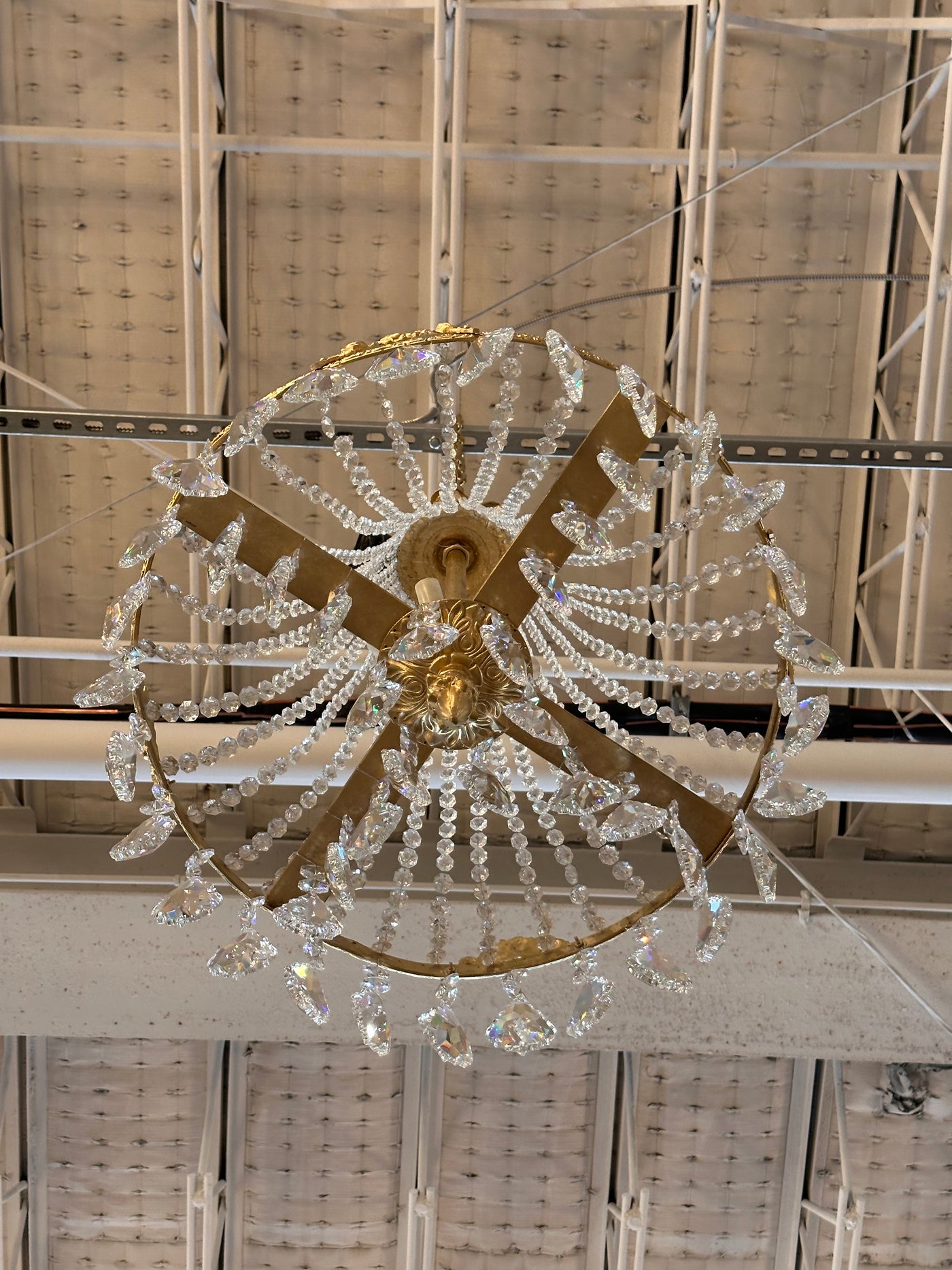 One Tier Crystal Chandelier