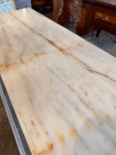 Antique French Louis XVI Carving Marble Top Console | Le Chateau | European Luxury Furniture in Atlanta