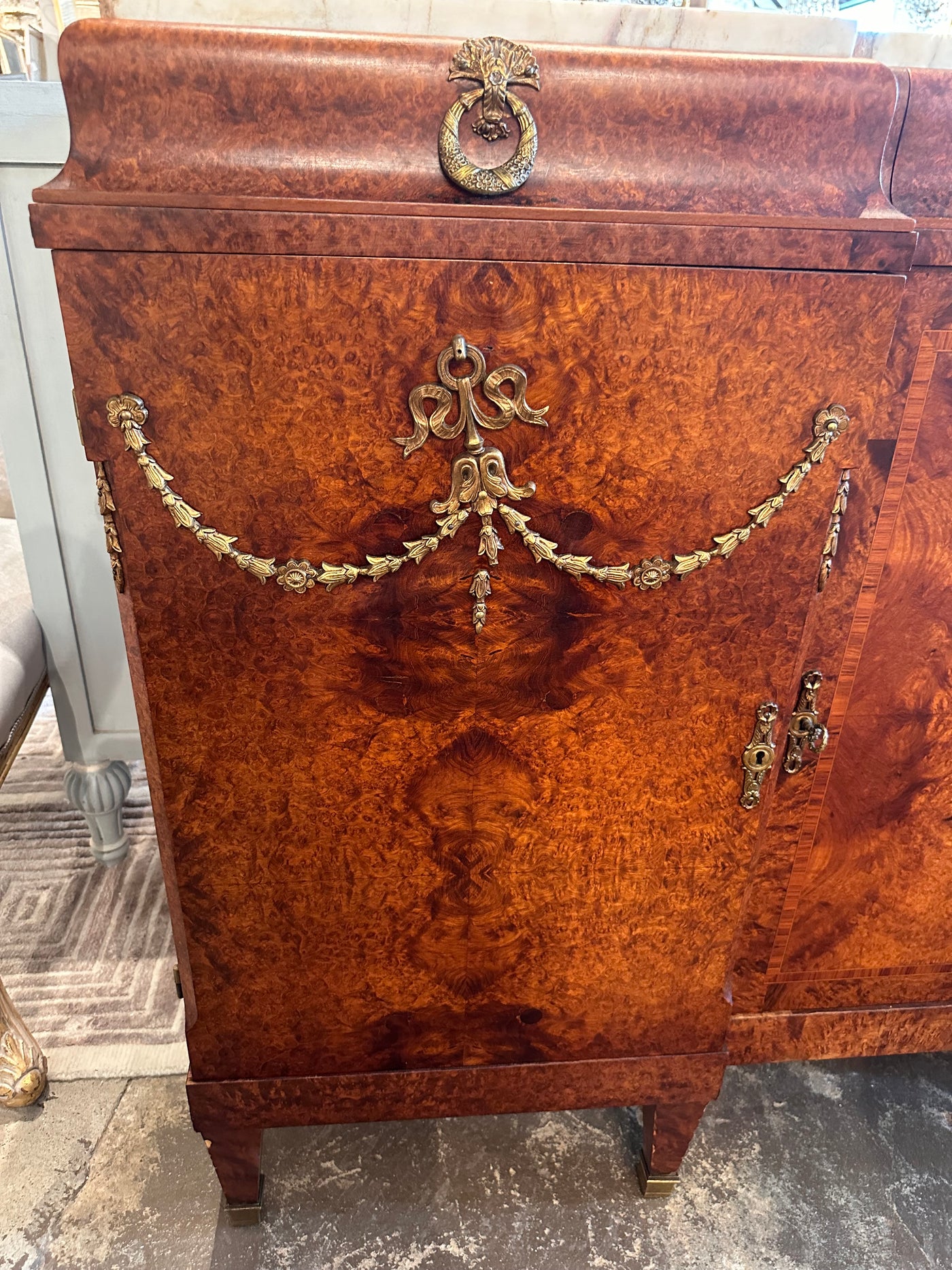 Louis XV Sideboard with Brass Garland Details