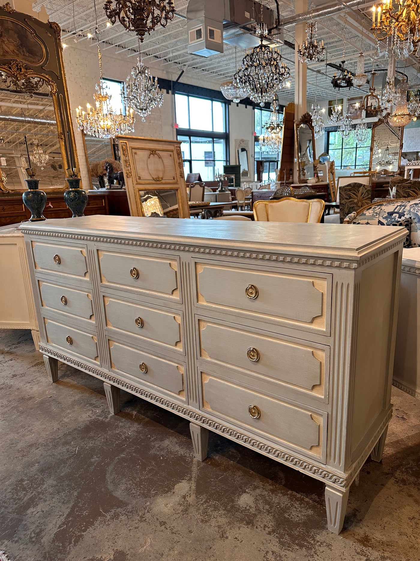 9 Drawer Block Front Dresser | Le Chateau | European Luxury Furniture in Atlanta