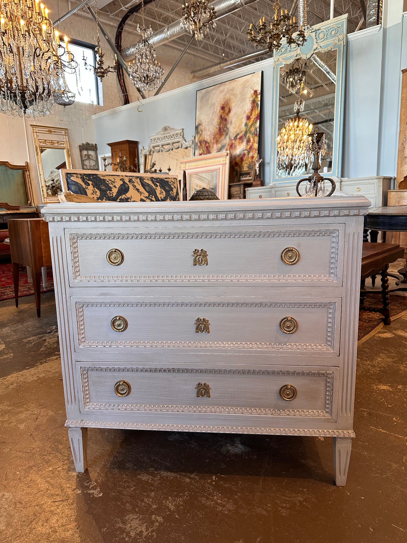 Swedish Nightstand with Escutcheon Detail