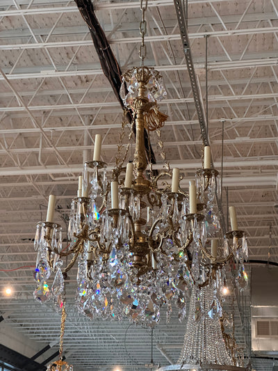Solid Brass Traditional French Crystal Chandelier