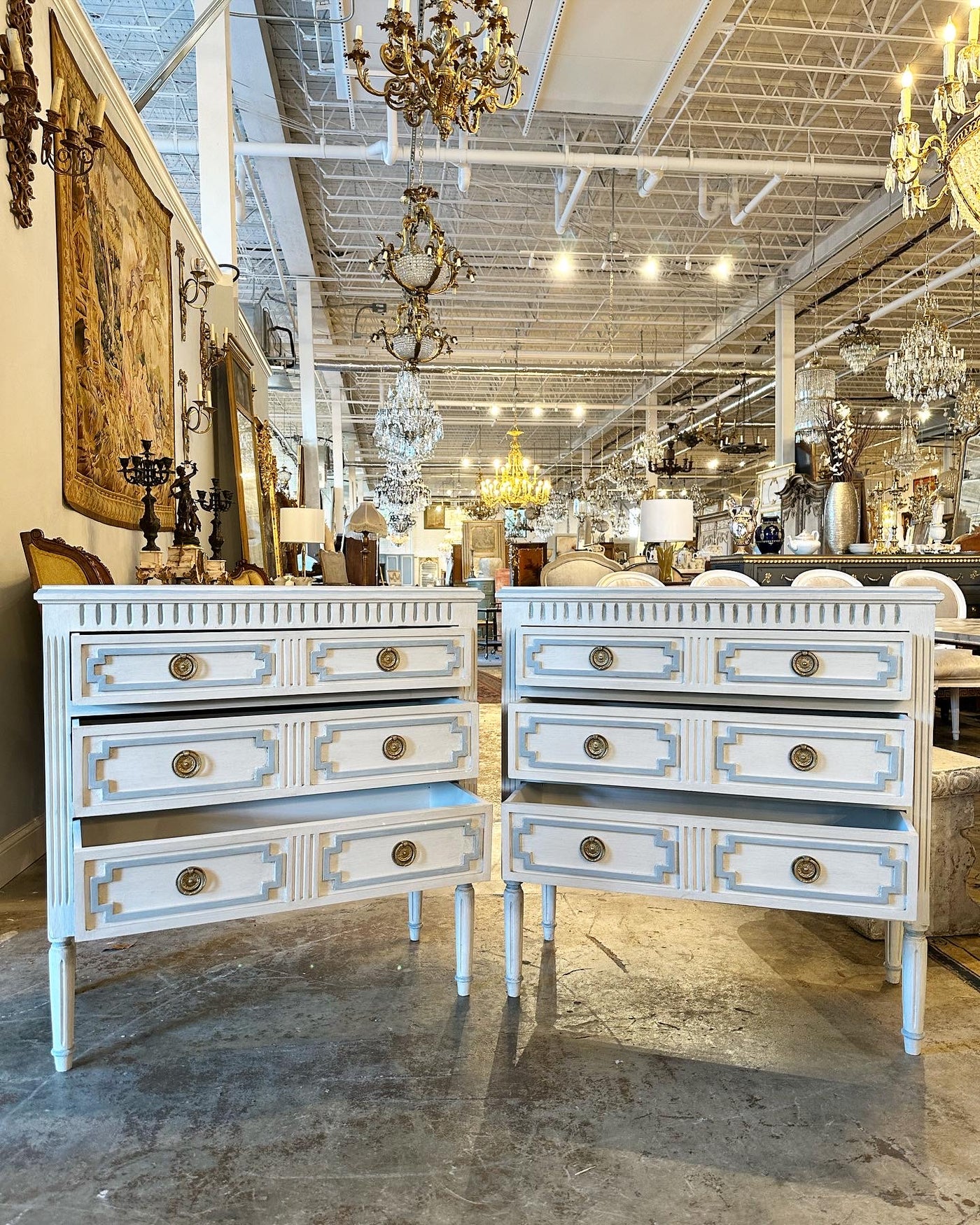 Swedish Chest With Open Trim & Fluted Detail | Le Chateau | European Luxury Furniture in Atlanta