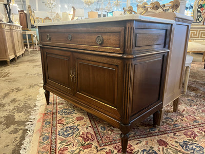 Rounded Corner Cabinet with Marble Top