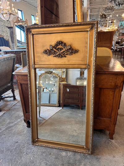 18th Century French Trumeau Mirror with Beveled Glass