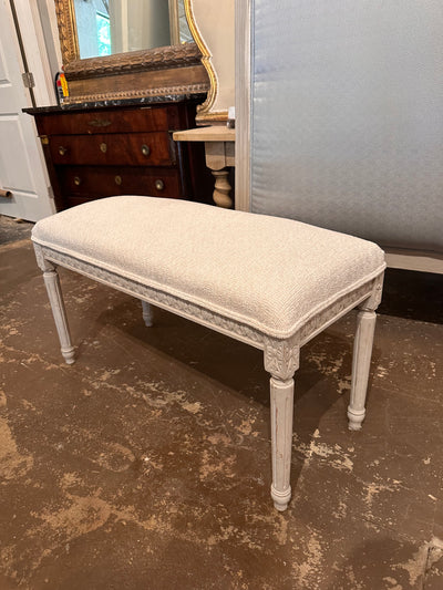 Creamy White Upholstered Louis XVI Bench | Le Chateau | European Luxury Furniture in Atlanta