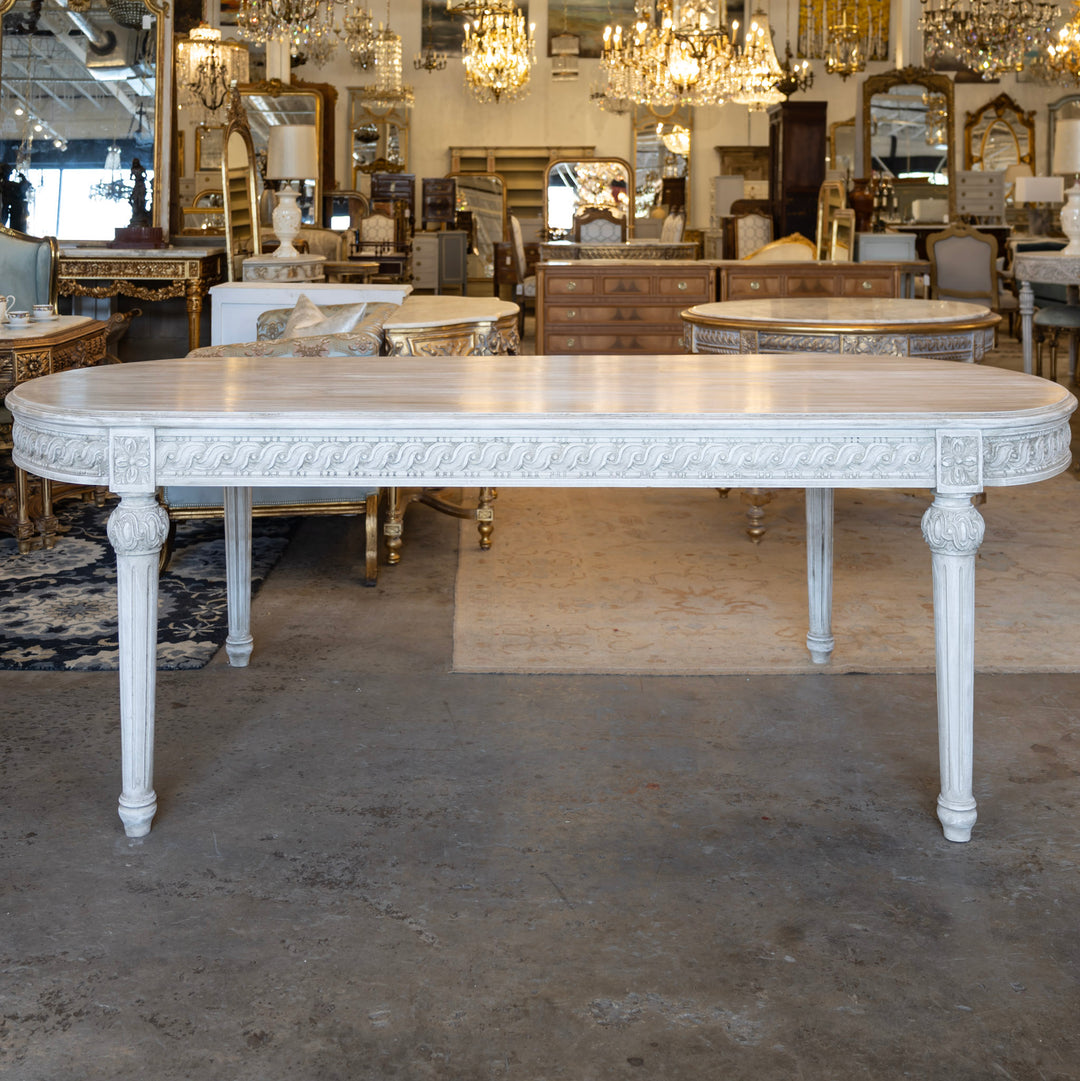 Louis XVI Carved Dining Table – Carved Detailing in French