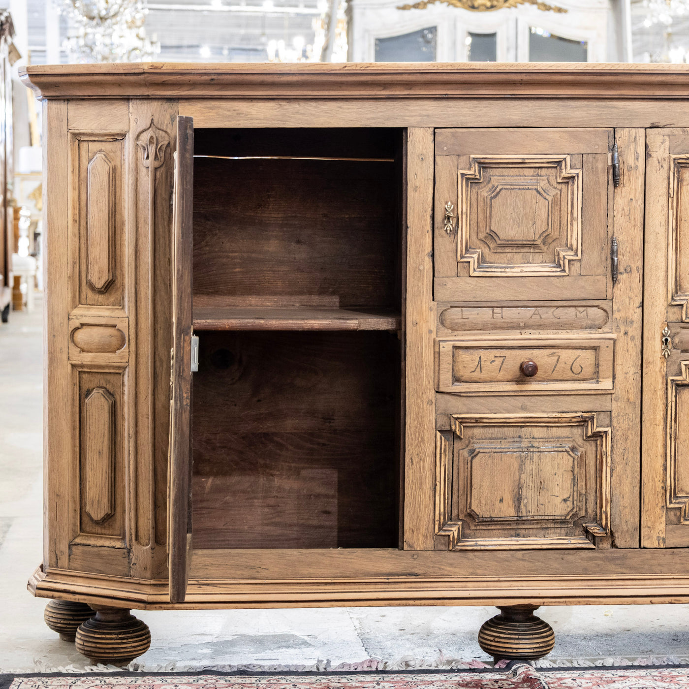 French Country 18th Century Geometric Sideboard – Dated 1776
