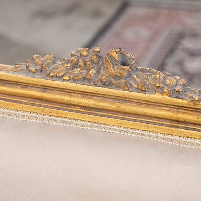 Pair of Louis XVI Gilded Captain Chairs – Cream Velvet Upholstery