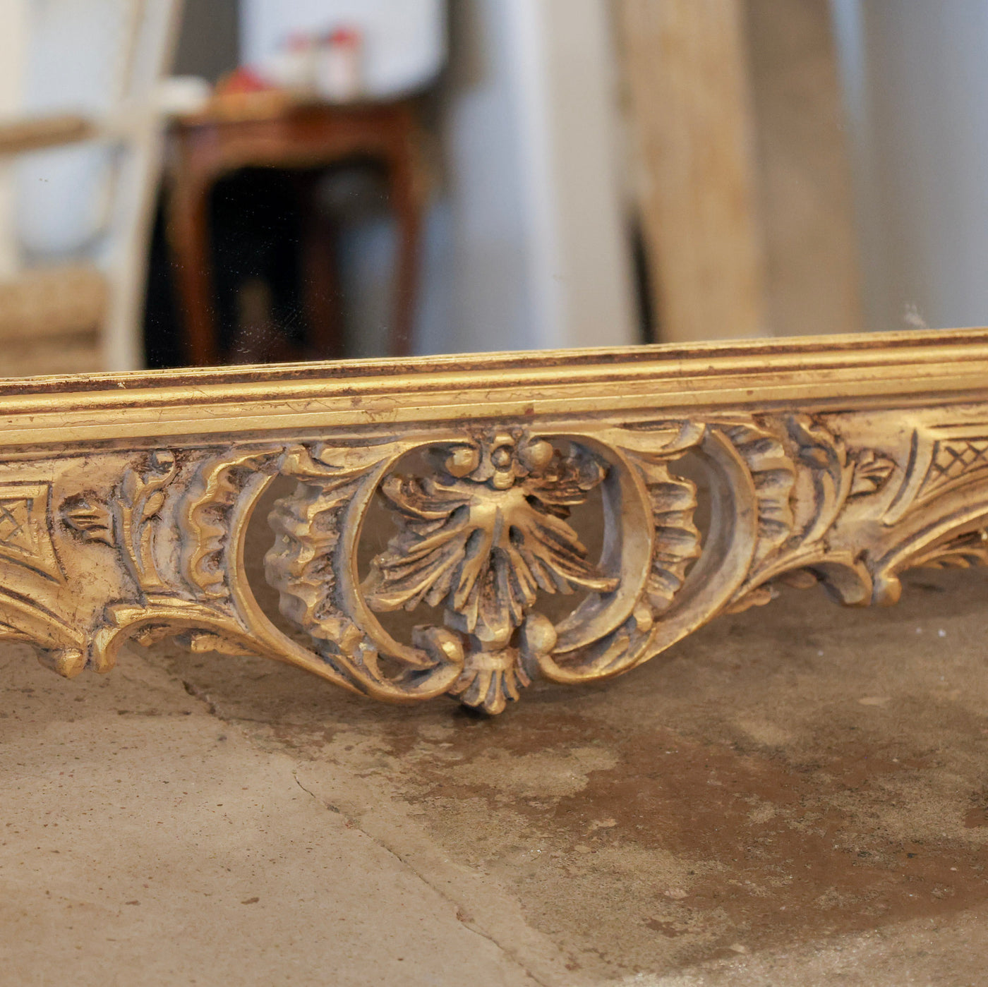 Louis XVI Gilded Frame Mirror – Ornate Leaf Frame with Lattice Pattern ...