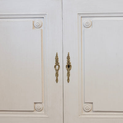 Swedish Four-Door Sideboard –  Lattice Carved Detail in Dove White
