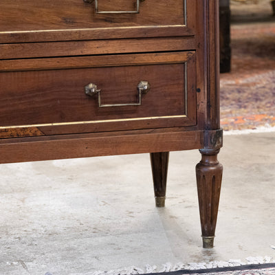 18th Century Louis XVI Wood Chest – Brass Trim & Square Pulls