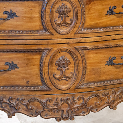 18th-century Louis XV Chest – Ornate Rocaille Carvings