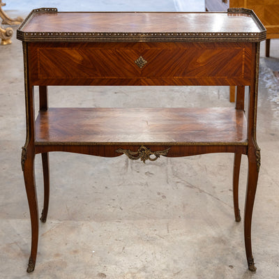 Louis XV Side Table –  Marquetry & Bronze Ormolu