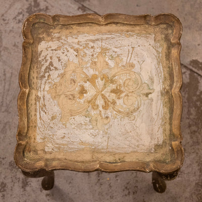 Hand-Painted Italian Nesting Tables – Scalloped Edges & Floral Detailing