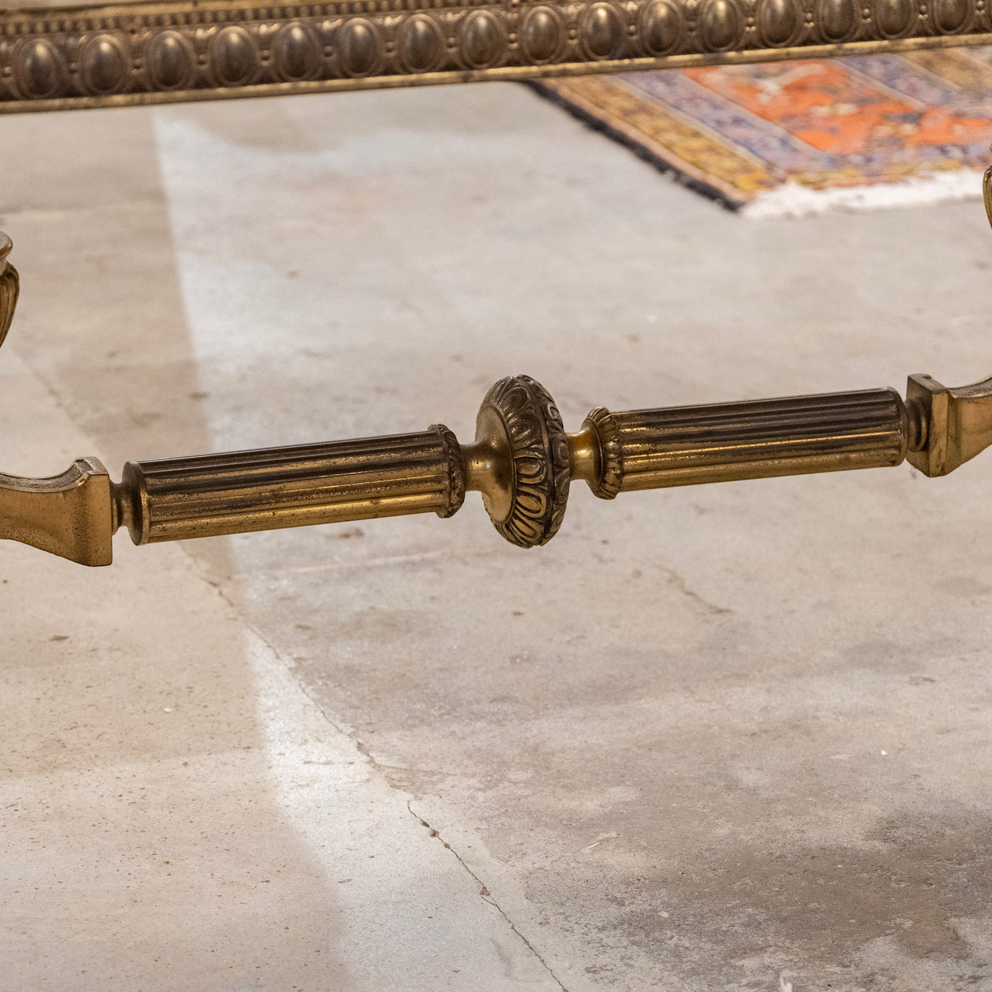 French Brass Oval Coffee Table – Green Onyx Top