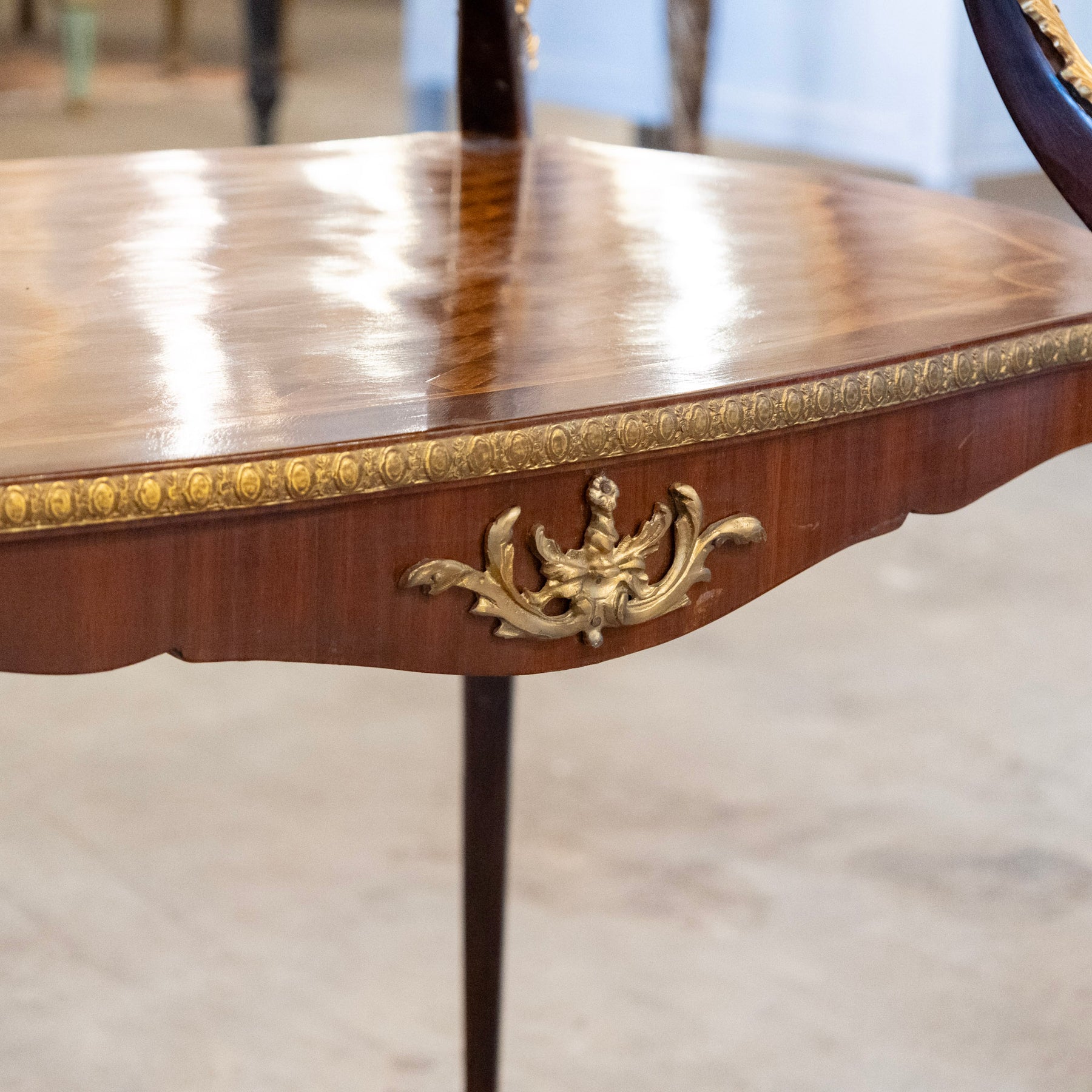 French Empire Side Table – Checkered Wood Inlay & Ormolu Mounts – Le ...