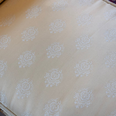 Louis XV Scroll Bench – Original Yellow Damask Upholstery