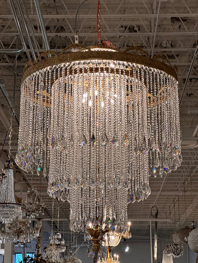French 3 Tier Crystal Chandelier