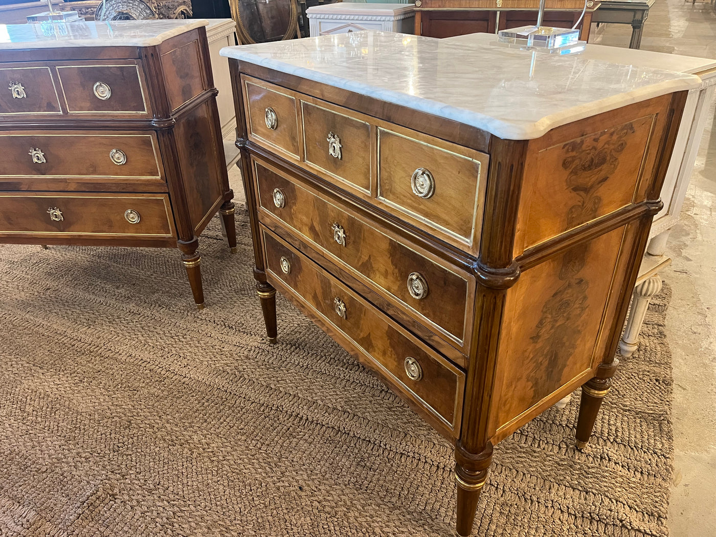 Burlwood Chest with Marble Top